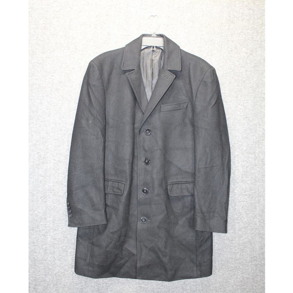 Calvin Klein Wool Blend Overcoat Mens 38R Black